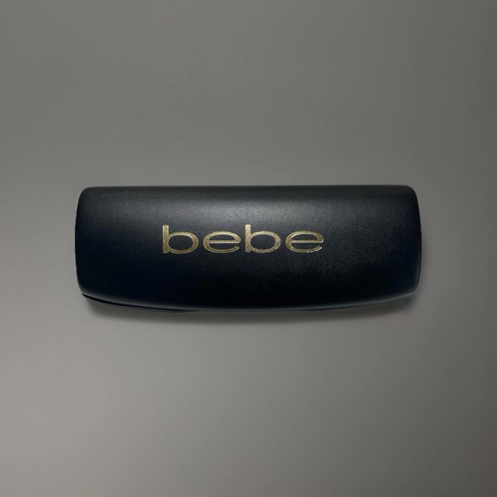 Bebe Eyeglasses Sunglasses Glasses Hard Clamshell Case  Black w/ Gold Letters